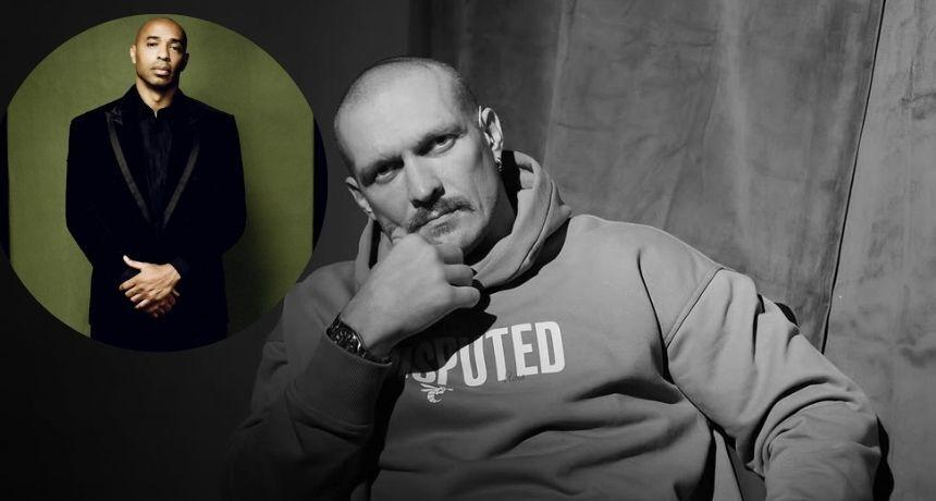 Momen lucu: Oleksandr Usyk menantang Thierry Henry dengan bercanda, pemain Prancis itu bereaksi dengan humor